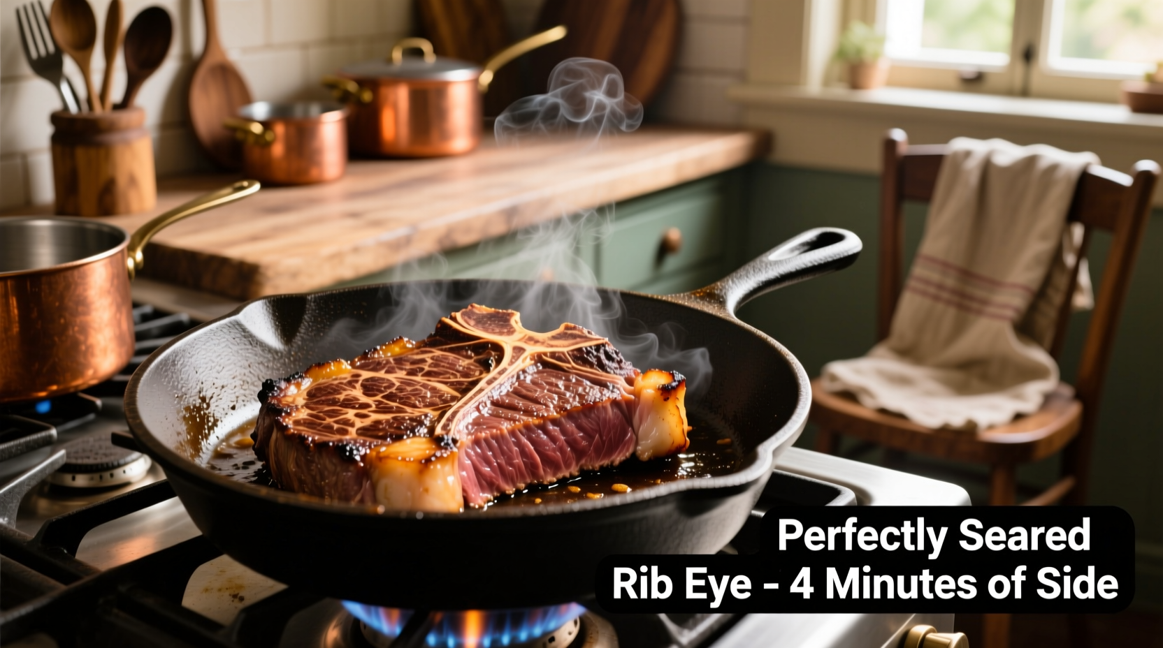 how to cook rib eye steak on stove