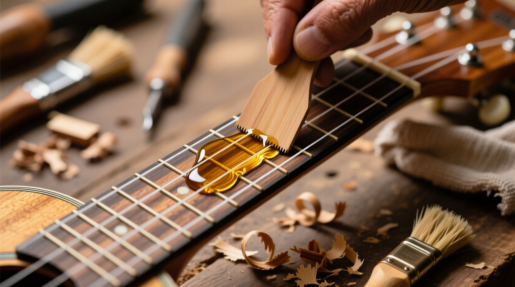 eco friendly bamboo ukulele fretboard care