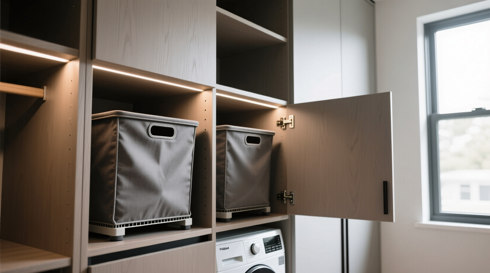 closet organization tips hide laundry baskets inside doors