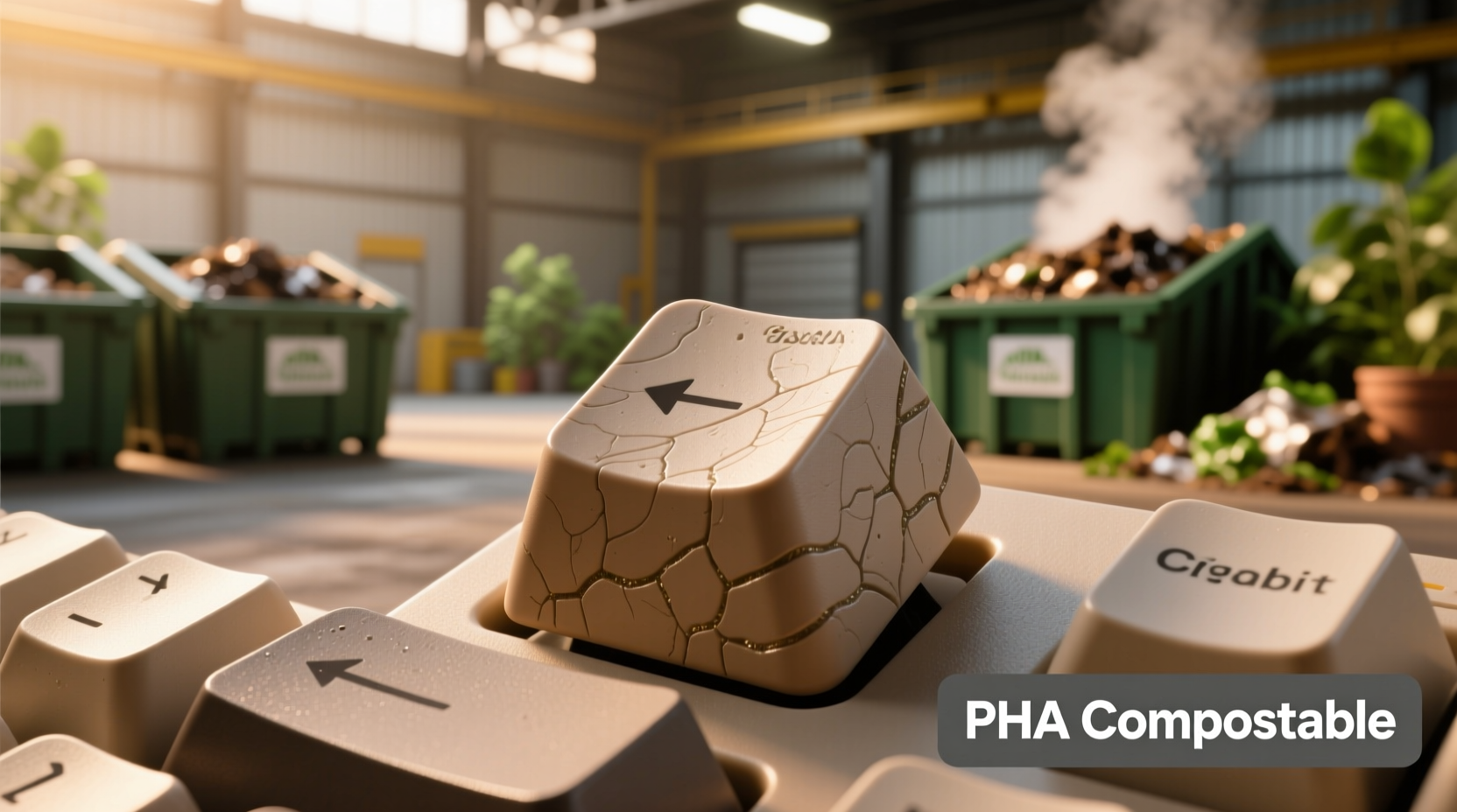 compostable keycaps pha beats pla in real composting