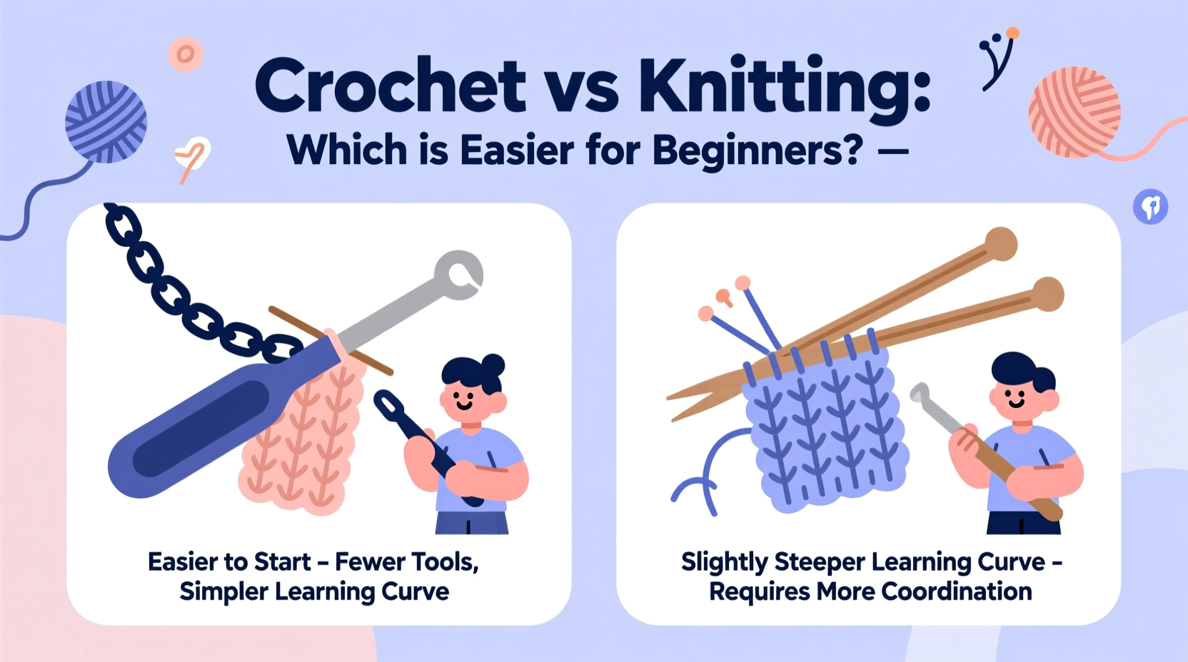 crochet vs knitting which craft is easier for absolute beginners