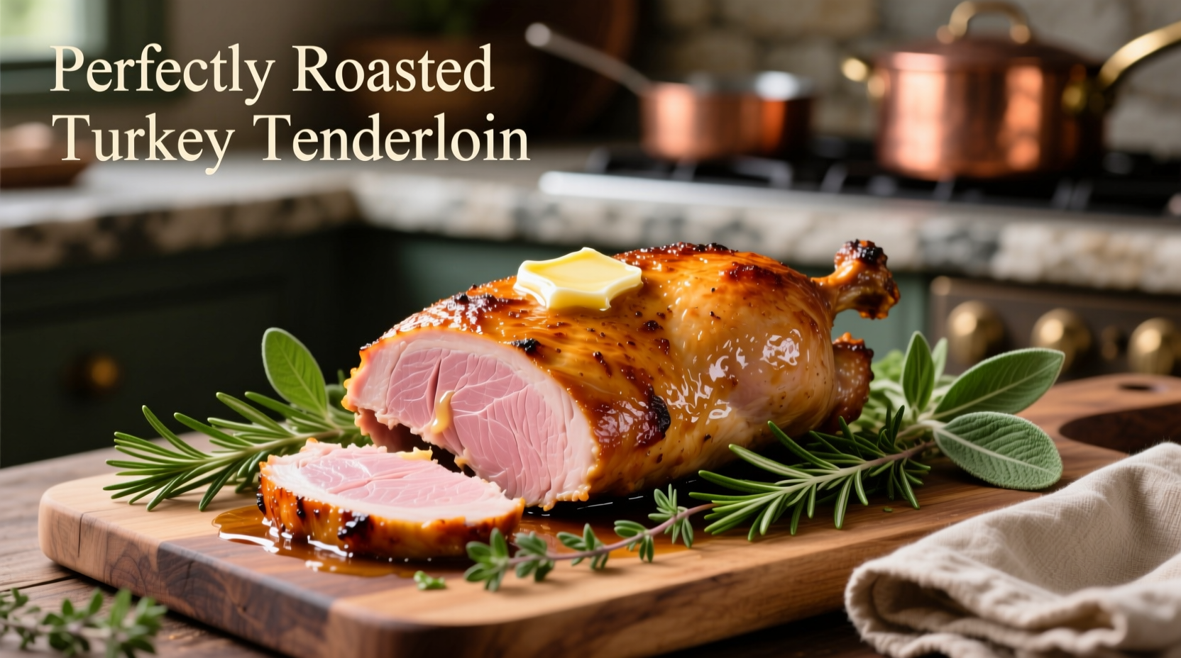 Perfectly roasted turkey tenderloin with herbs