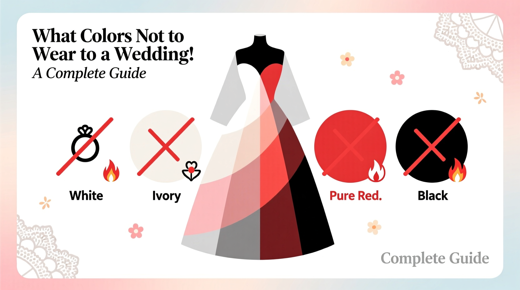 what colors not to wear to a wedding