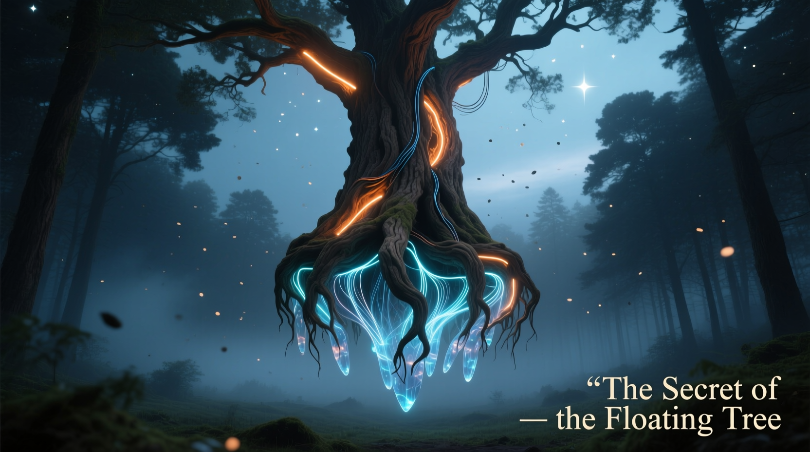 how to build a floating illusion tree with hidden lighting techniques