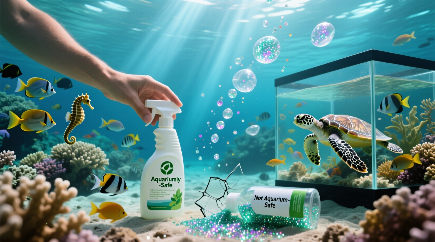 biodegradable glitter cleaners aquarium safety