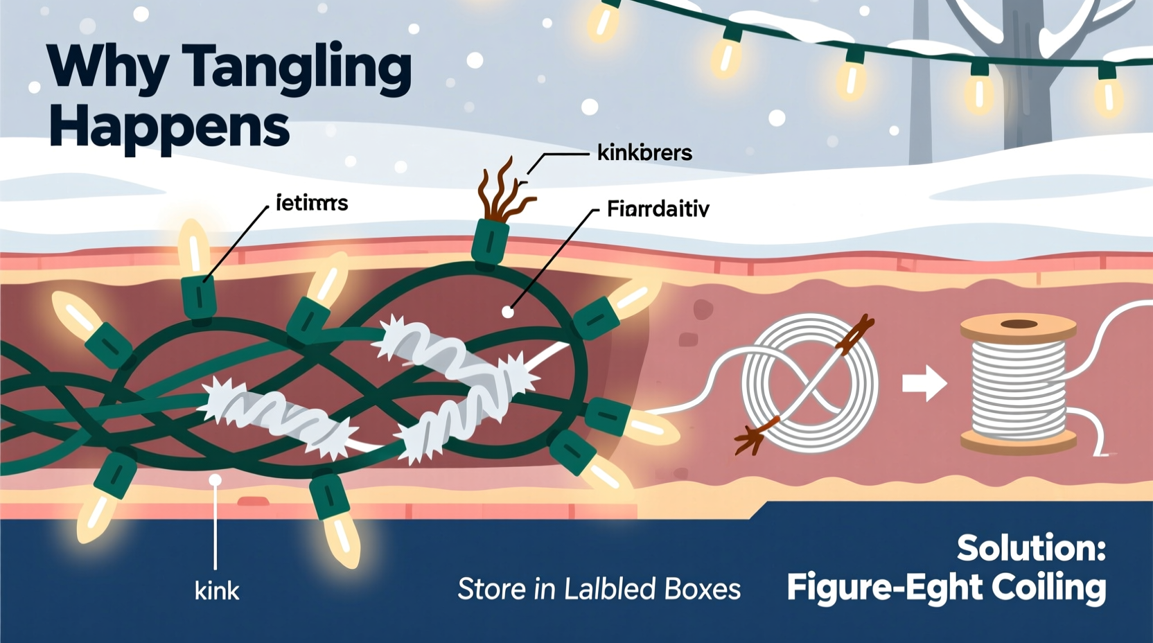 why do some christmas lights get tangled instantly and how to prevent it