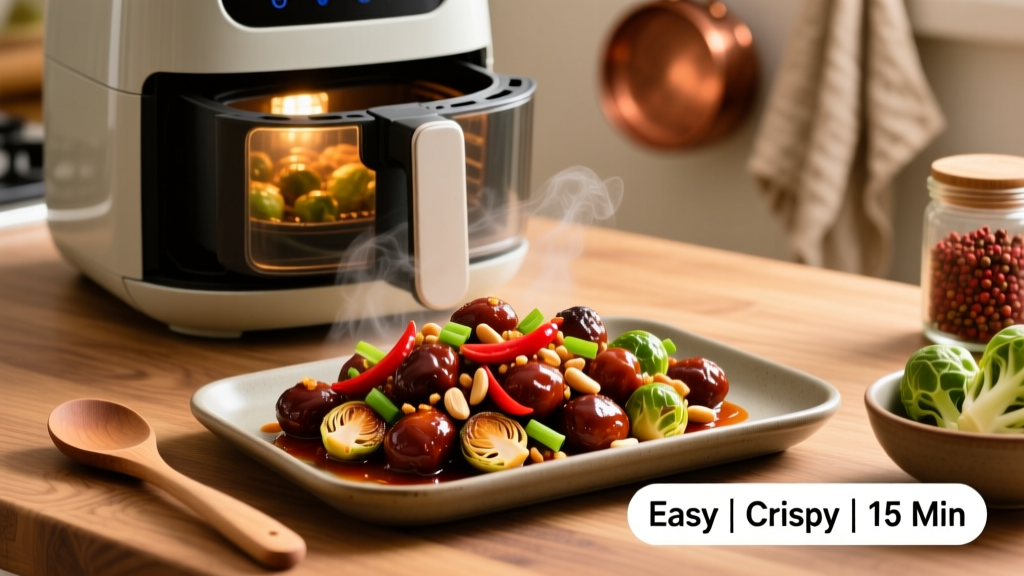 Air Fryer Kung Pao Brussels Sprouts (Crispy & Easy!)