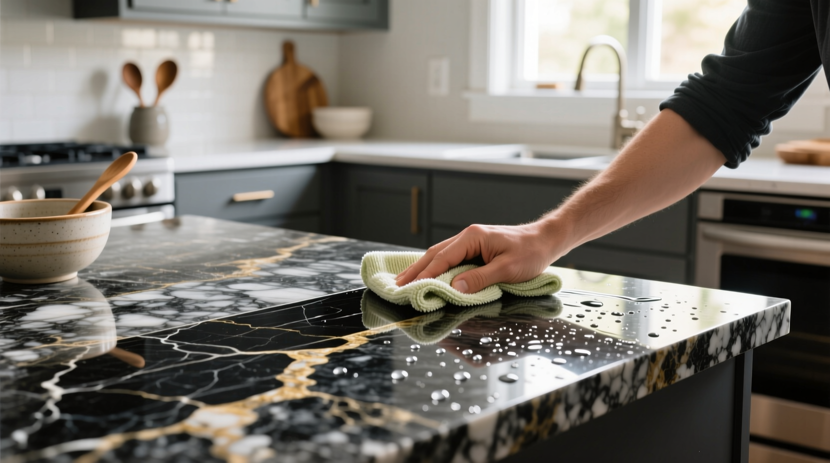 how to deep clean seal granite counters