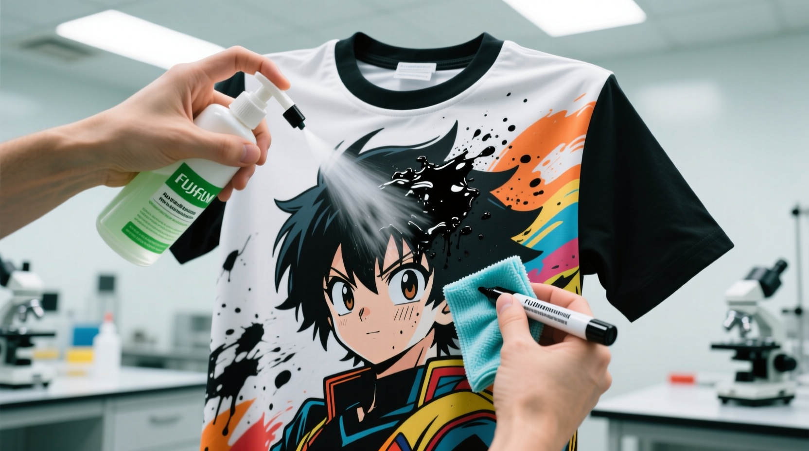 how to remove permanent marker from polyester anime shirts