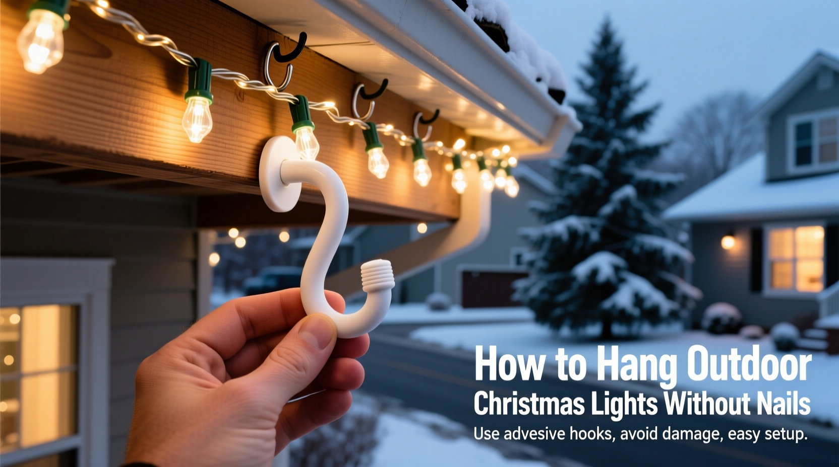 how to hang outside christmas lights without nails
