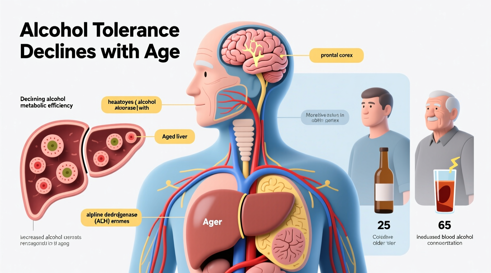 why does alcohol tolerance decrease with age biological changes explained