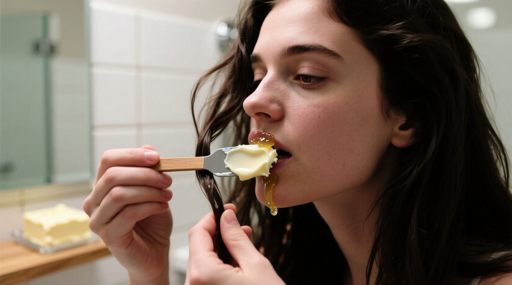remove gum from hair with softened butter