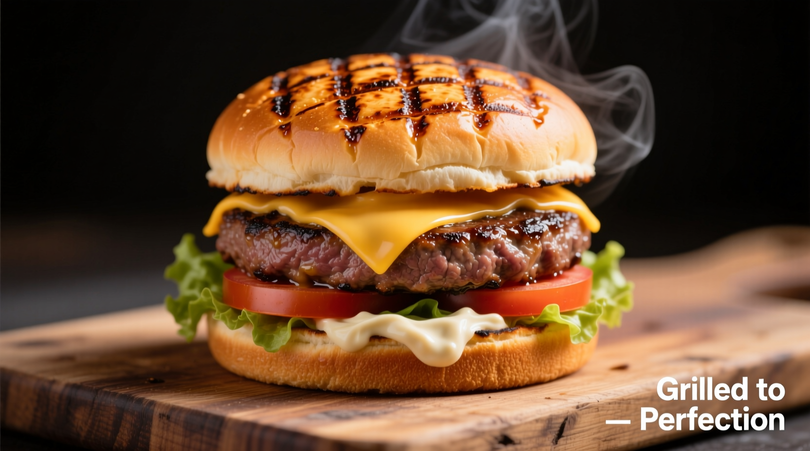 Perfectly grilled hamburger with char marks