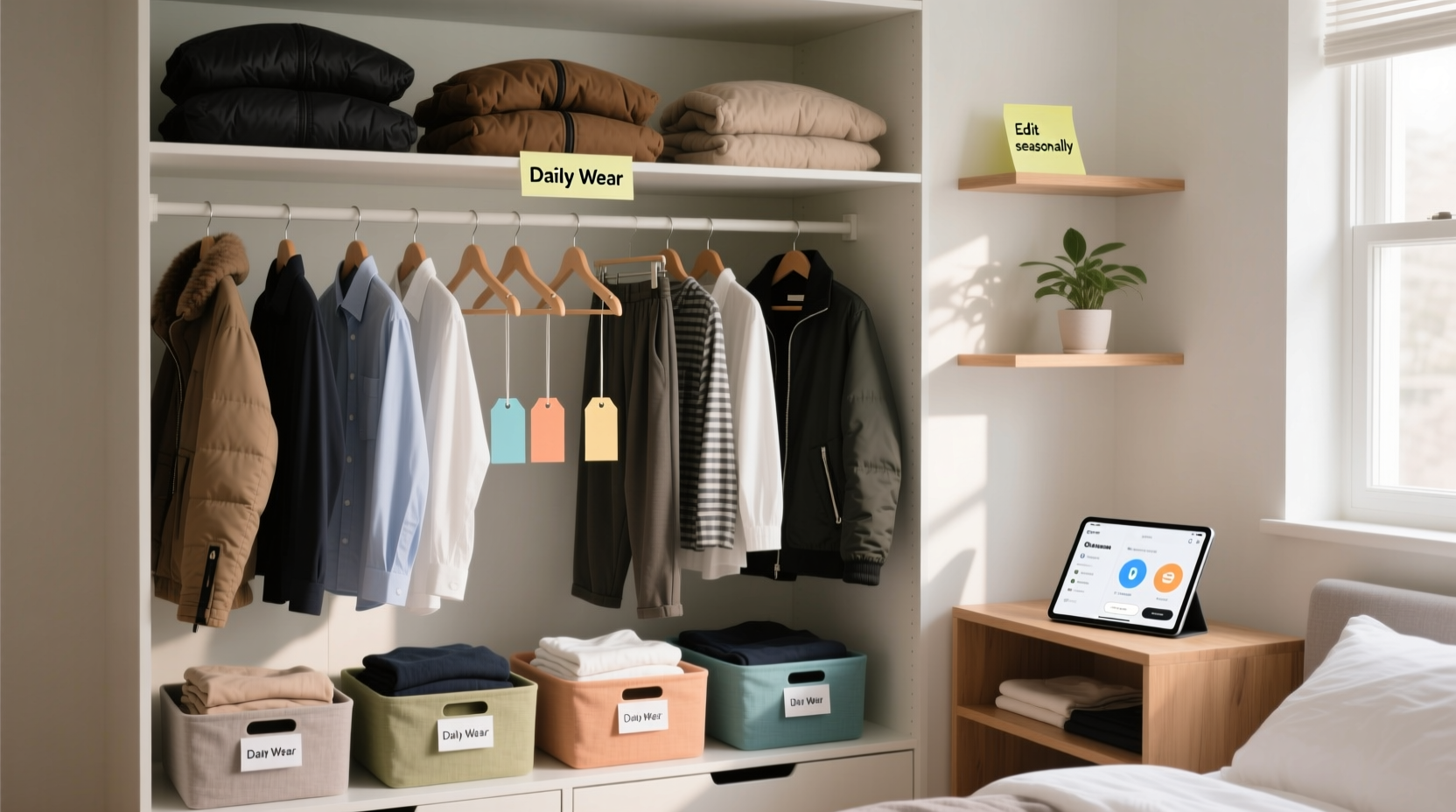 closet organization tips digital app or physical labels