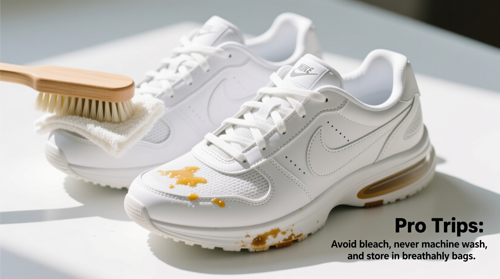 how to clean white sneakers without yellowing them long term