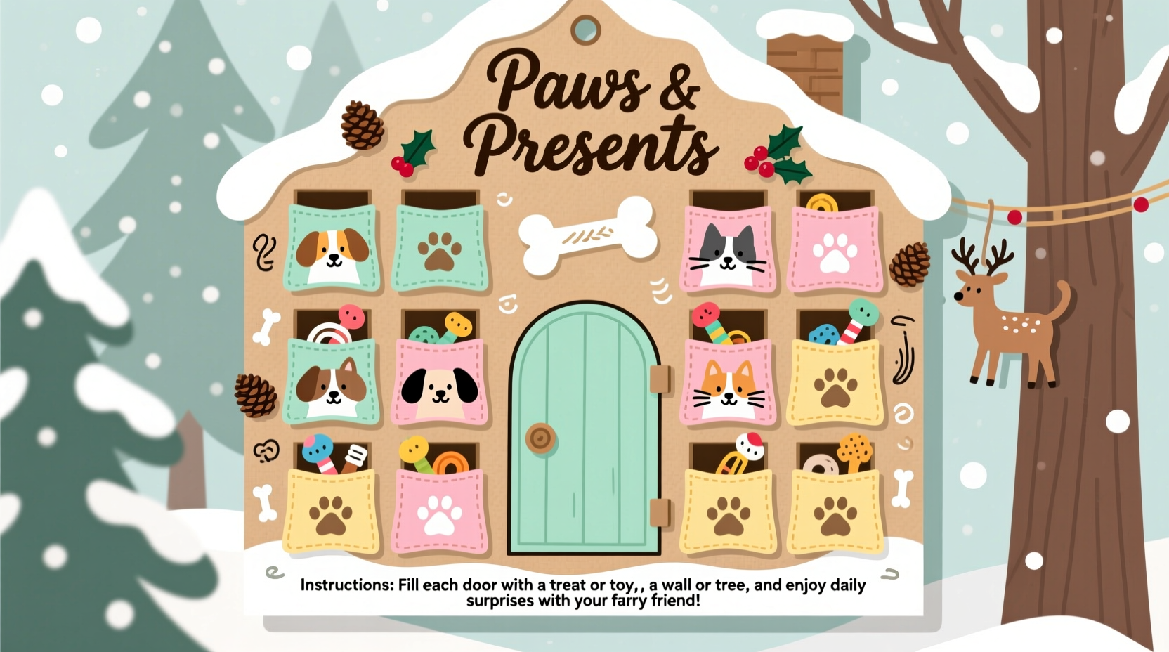 how to make a diy advent calendar for pet owners with toy treats