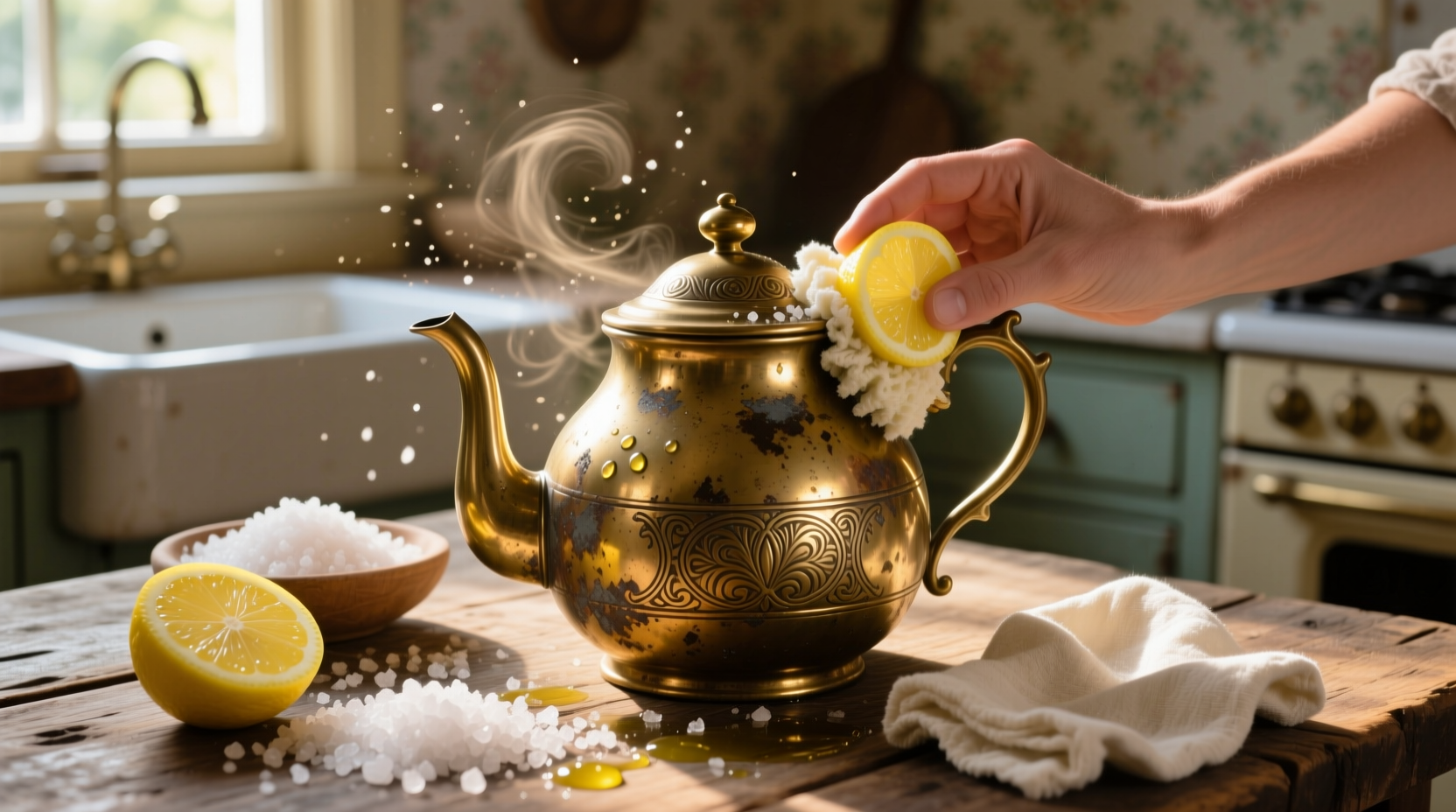 how to clean brass naturally