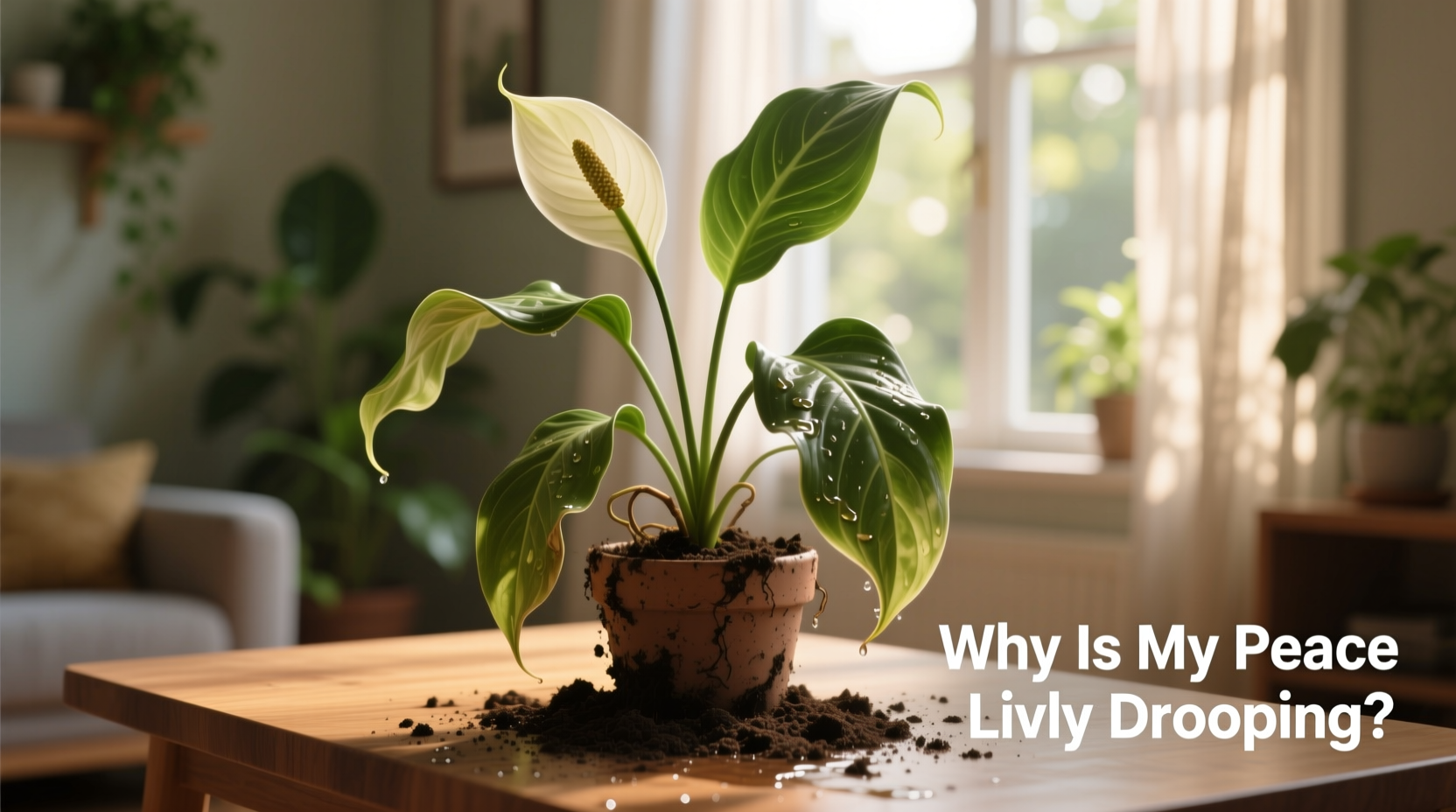 why is my peace lily drooping despite watering common causes and fixes