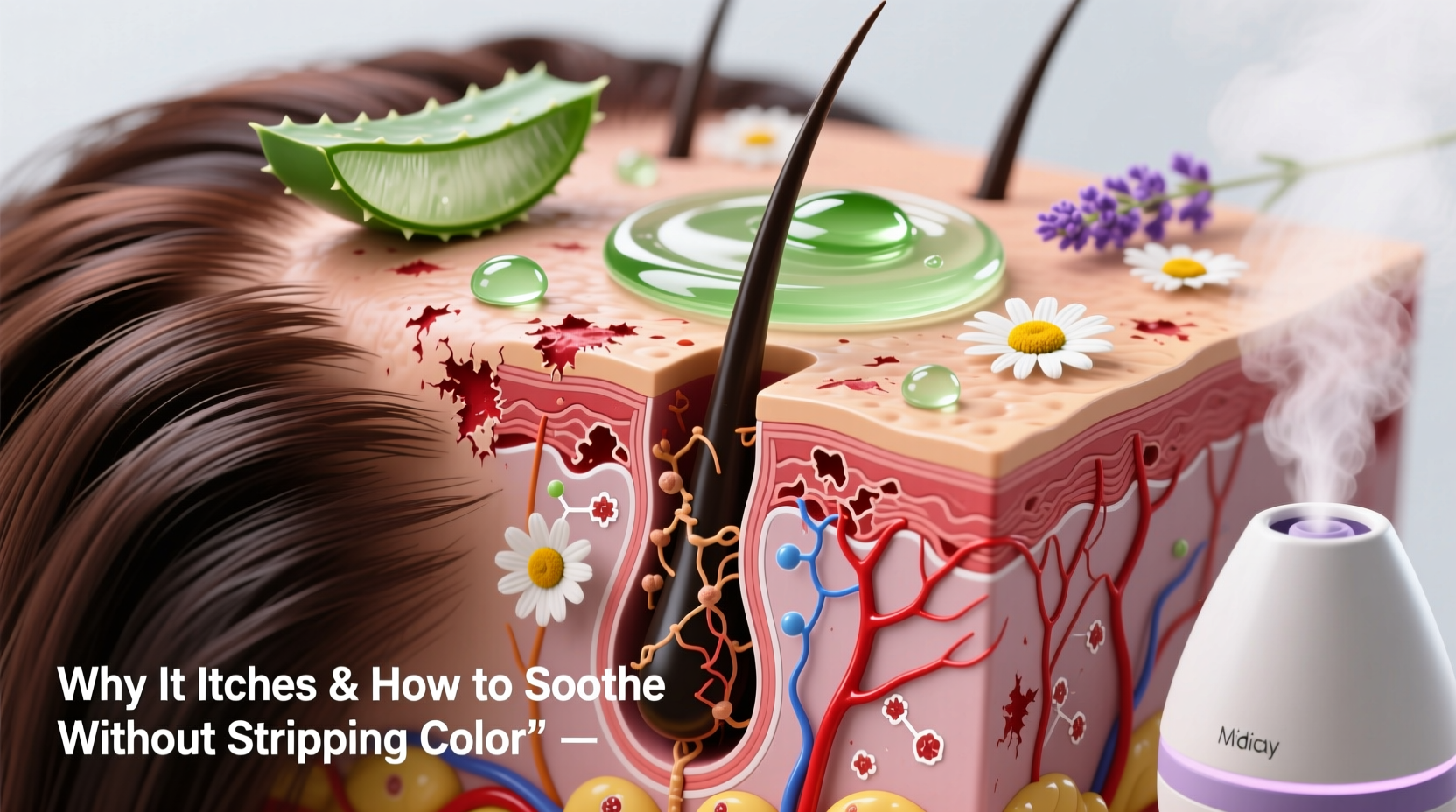 why does my scalp itch after coloring my hair and how to soothe it without stripping color