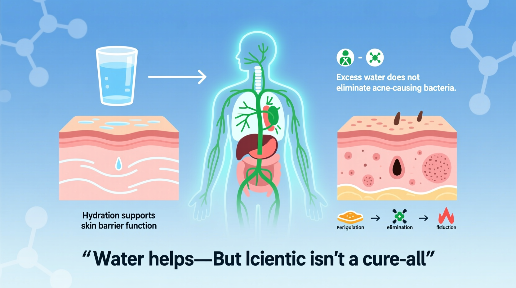 can drinking more water clear up acne or is it oversimplified