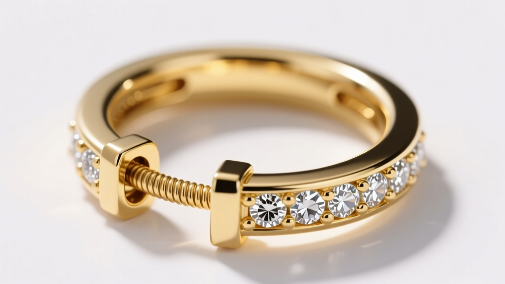Macro photography of a hinged clasp on a 14k yellow gold inside out diamond hoop earring showing the secure snap-shut mechanism