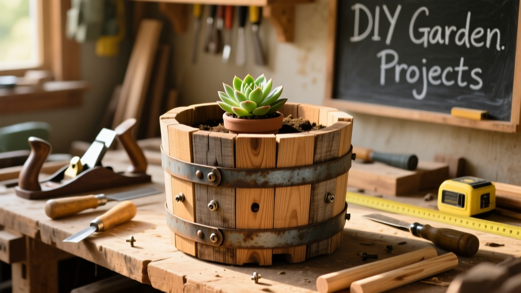 DIY Barrel Planter: Rustic Wood Planter Build