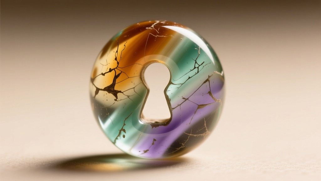 Macro shot of an antique glass bead hole showing asymmetrical keyhole wear and organic tool marks from 19th-century hand carving