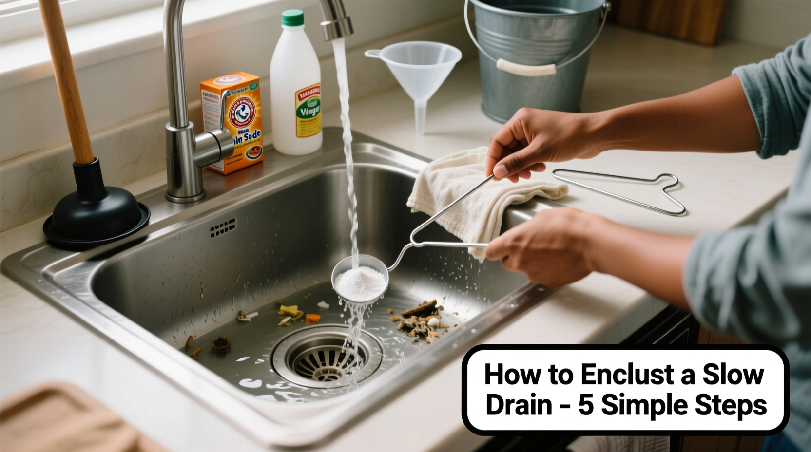 how to unclog a slow draining sink using items you already have