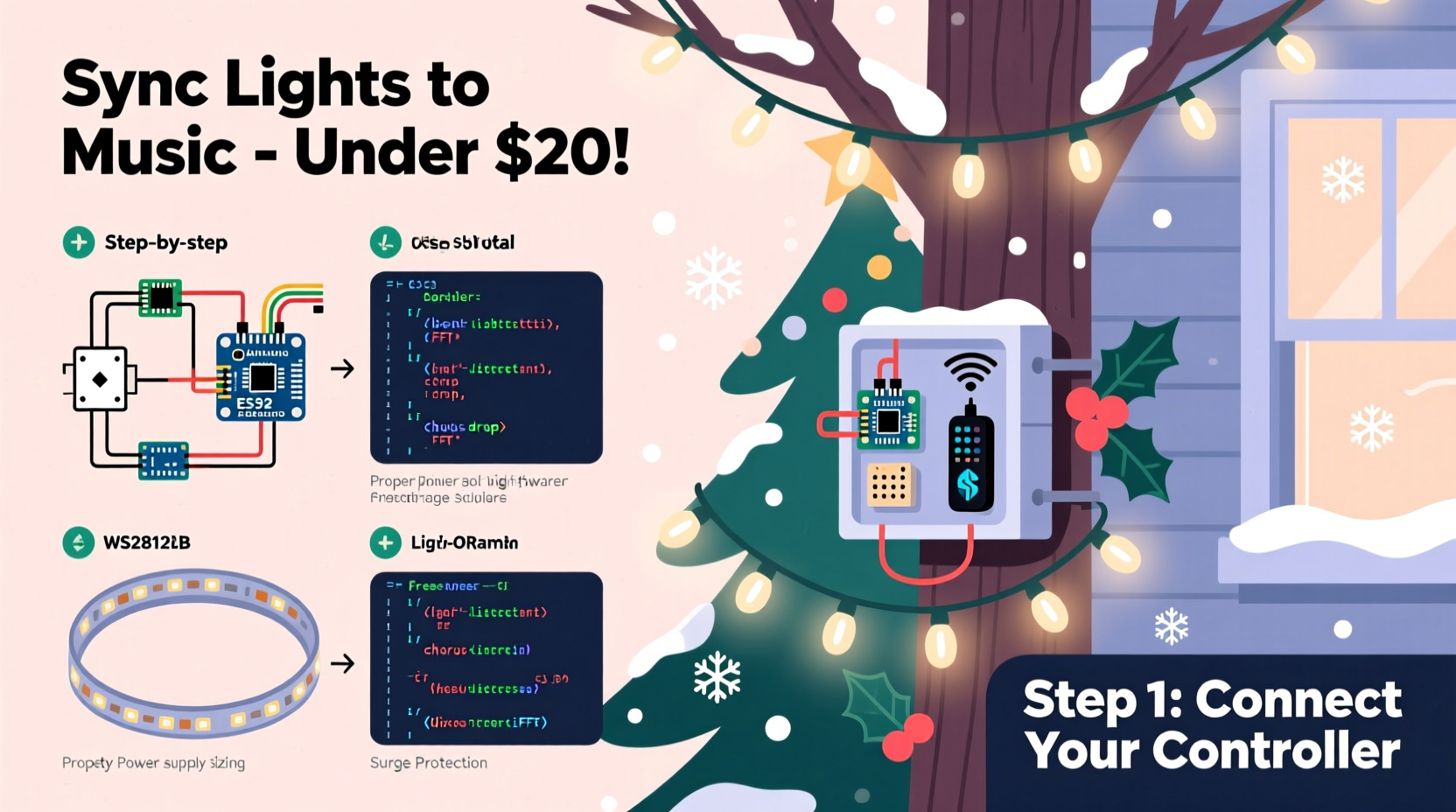 how to program music synced christmas lights with affordable controllers