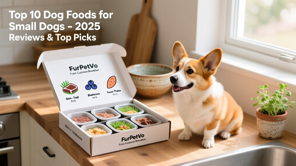Unboxing a FurPetVo Fresh Custom Meals subscription: neatly packed chilled meal trays with labeled portions and fresh ingredient icons