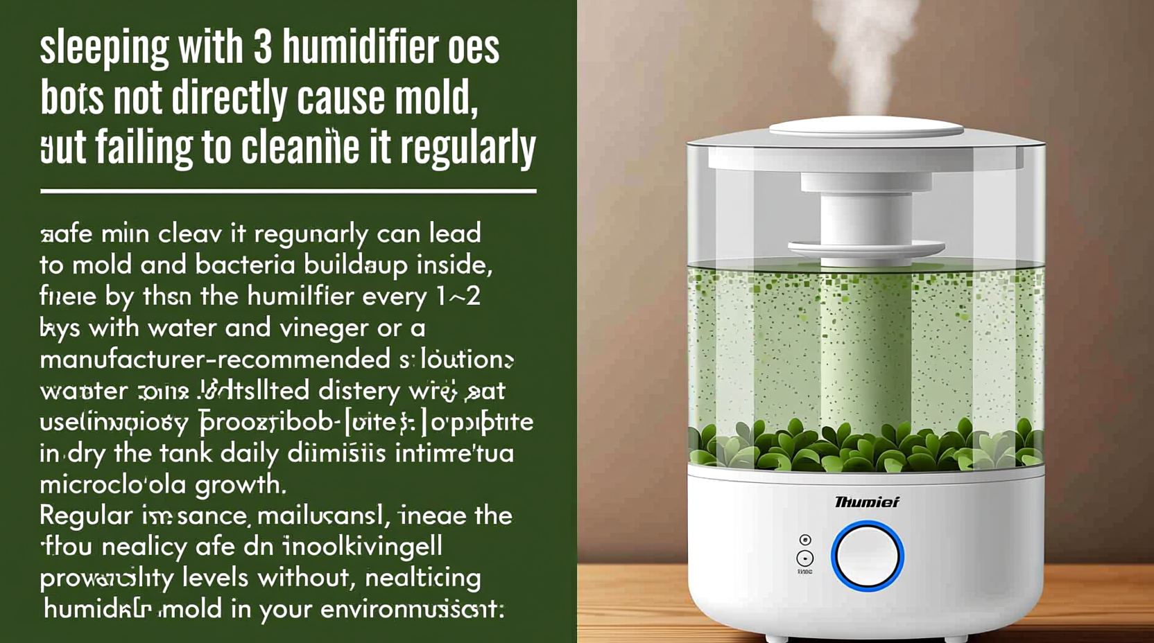 can sleeping with humidifier cause mold if not cleaned regularly