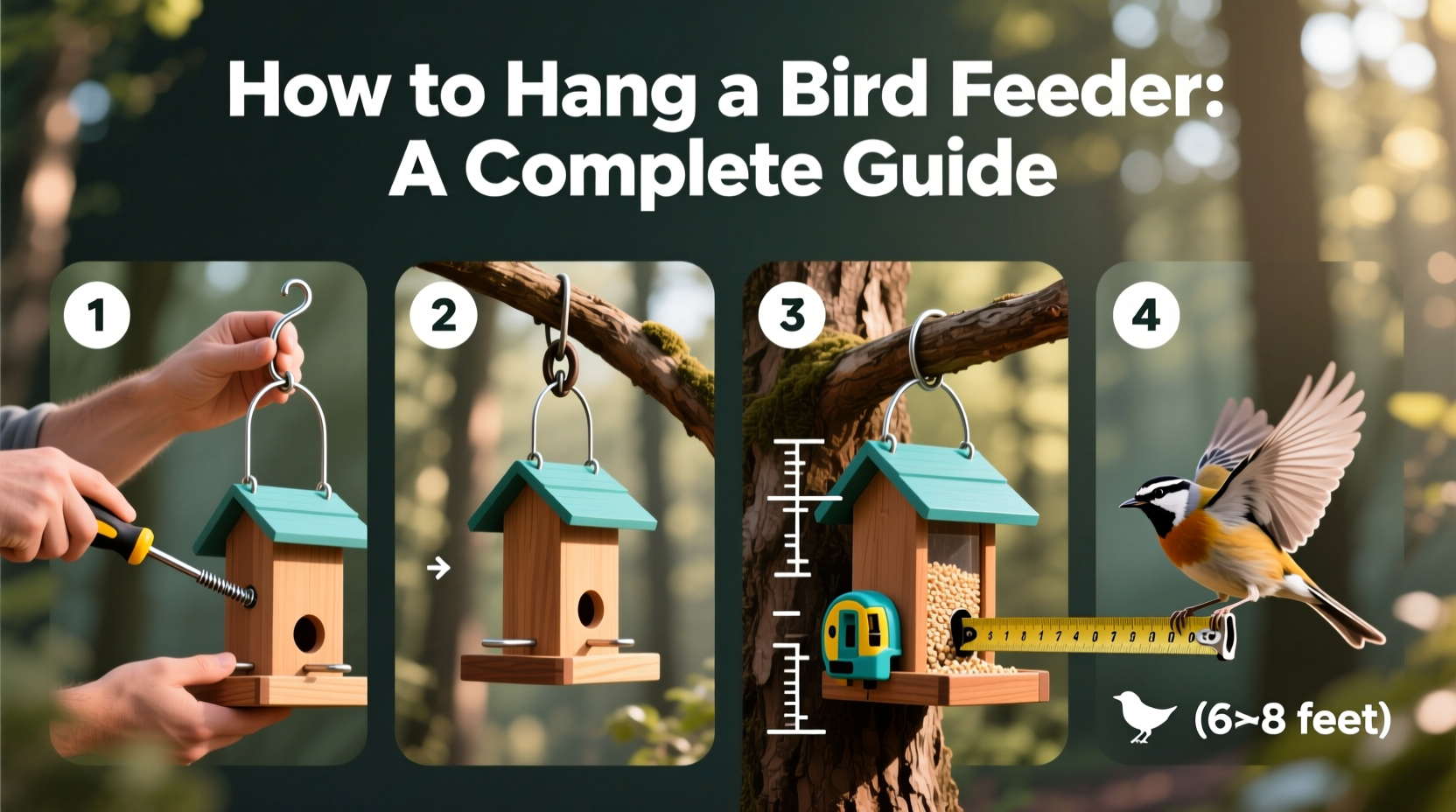 how to hang bird feeder