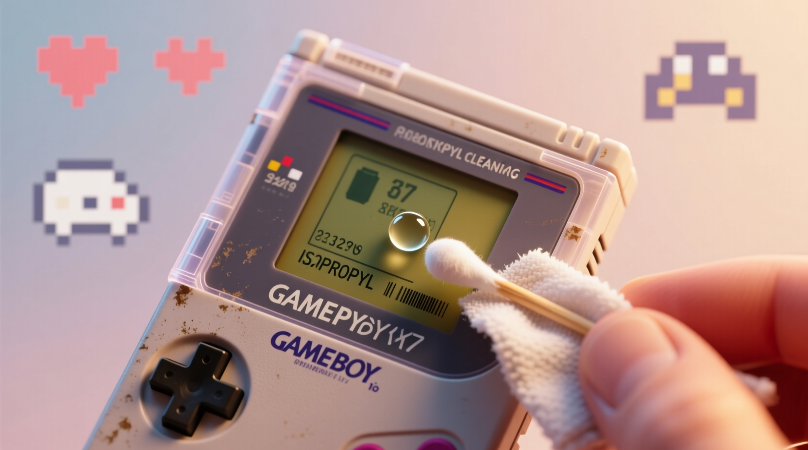 how to clean a game boy cartridge case safely