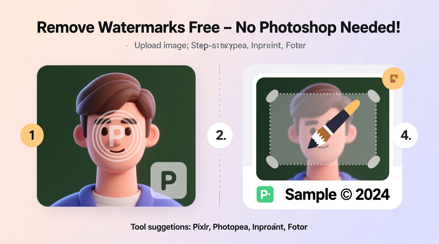 how to remove watermarks from photos without using photoshop free tools