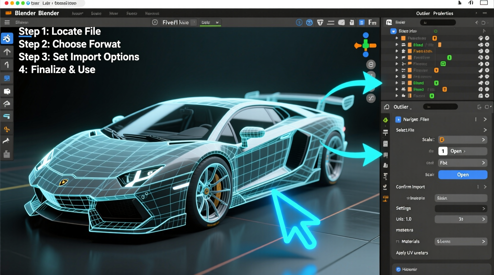 how to open a fivem car in blender