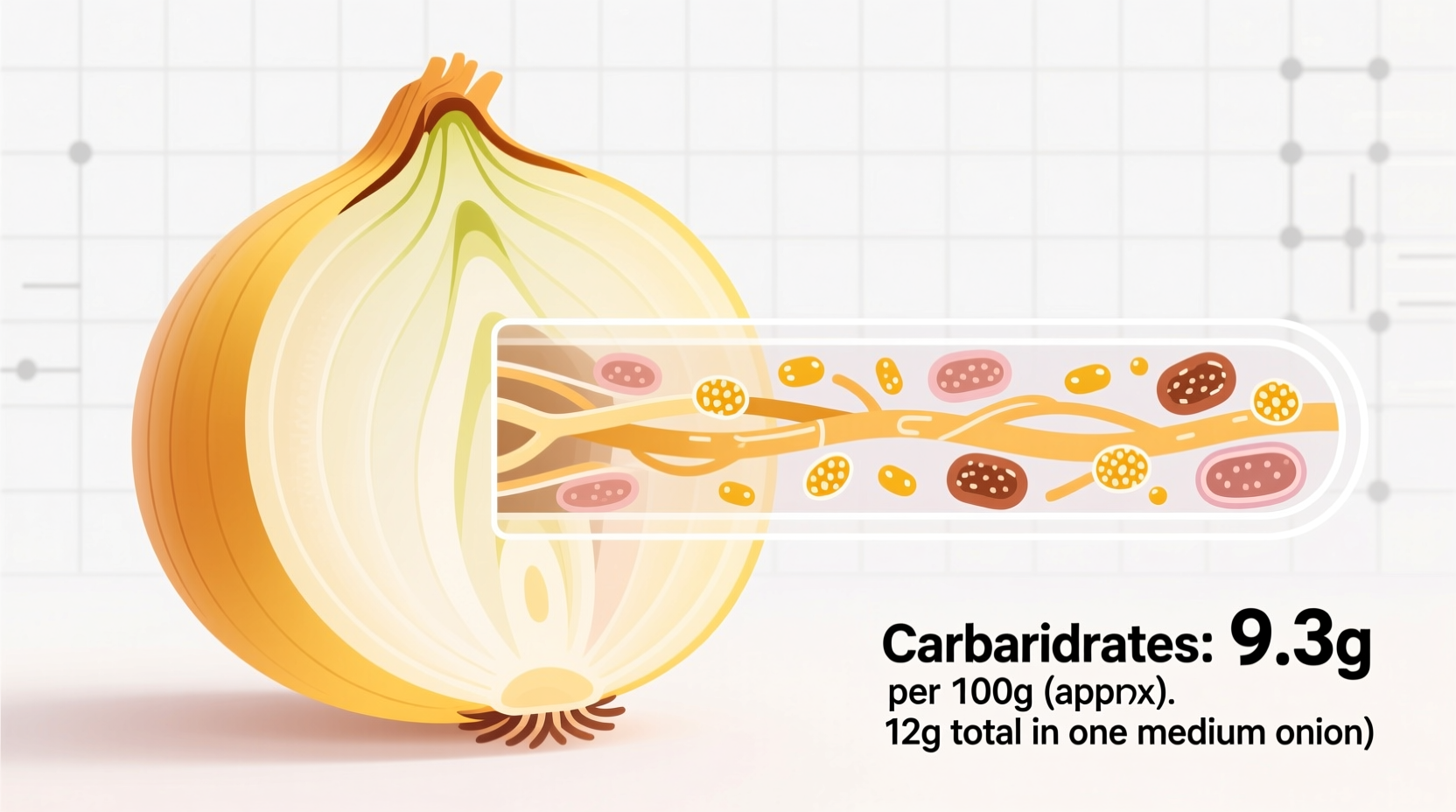 carbohydrate count in a single onion