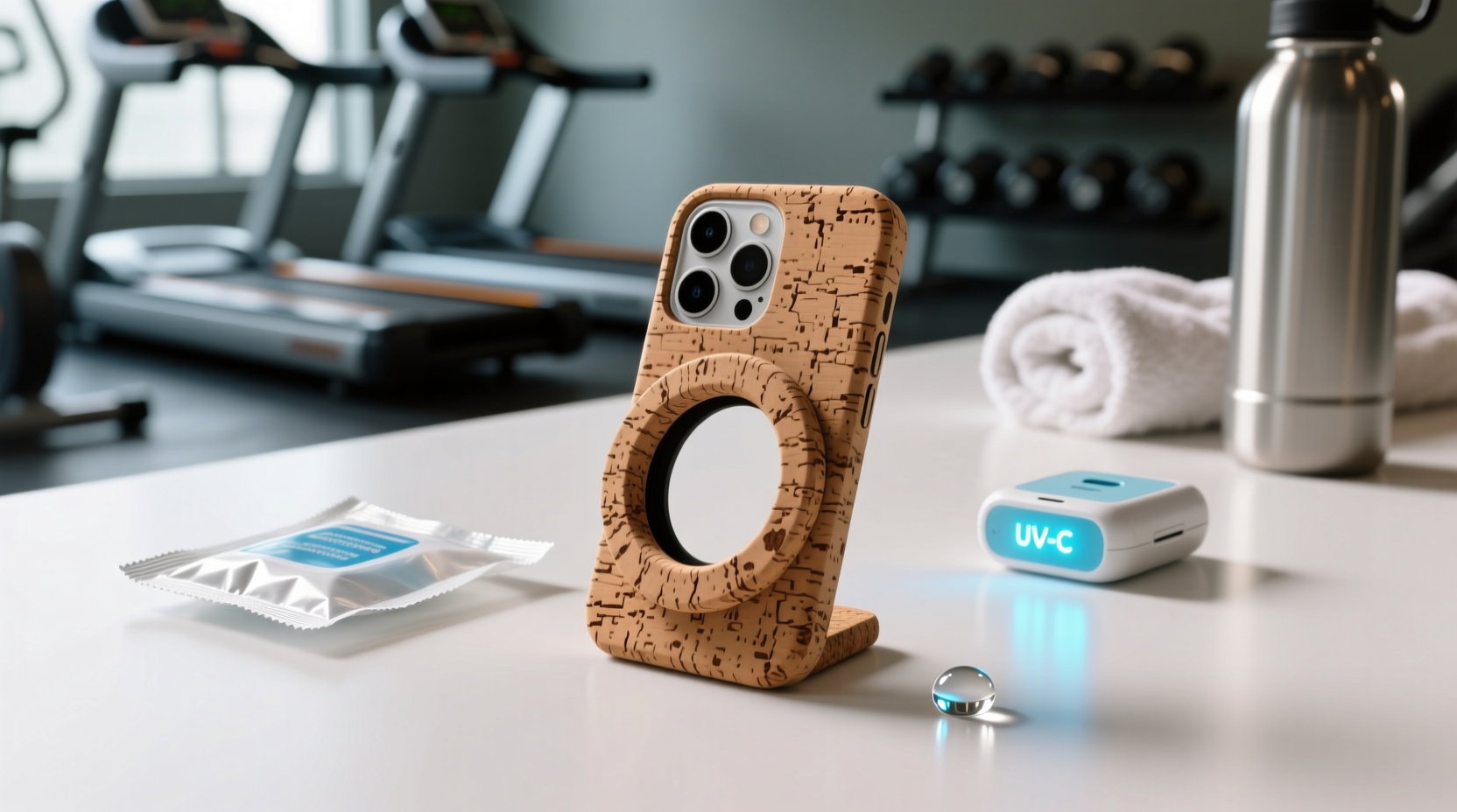 cork phone grips gym hygiene