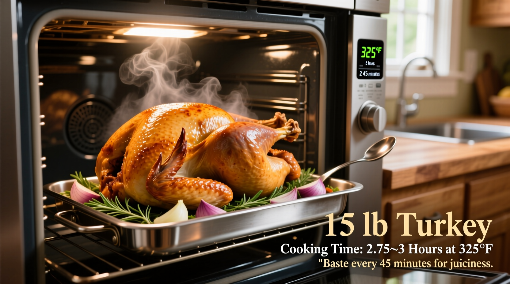 how long does a 15 pound turkey cook