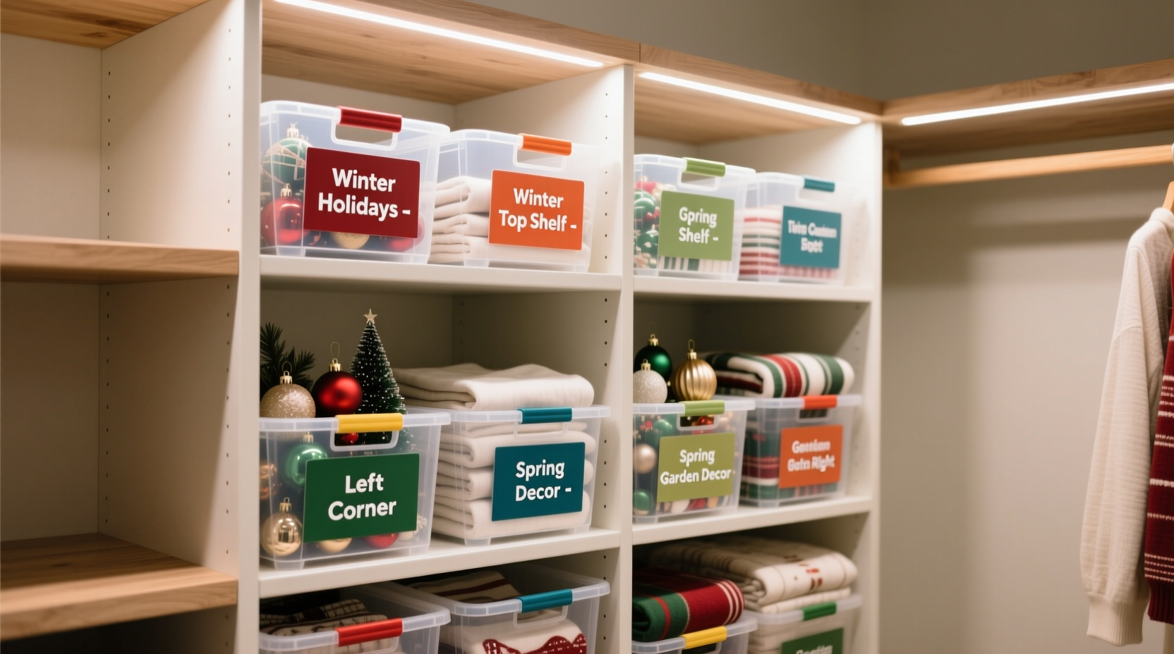 how to rotate seasonal decor efficiently using labeled storage bins