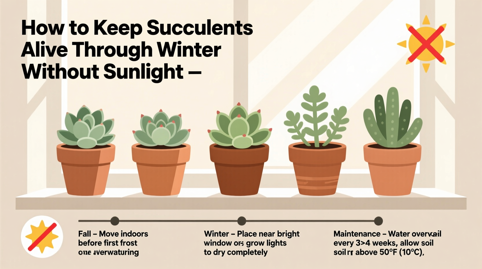 how to keep your succulents alive through winter without sunlight