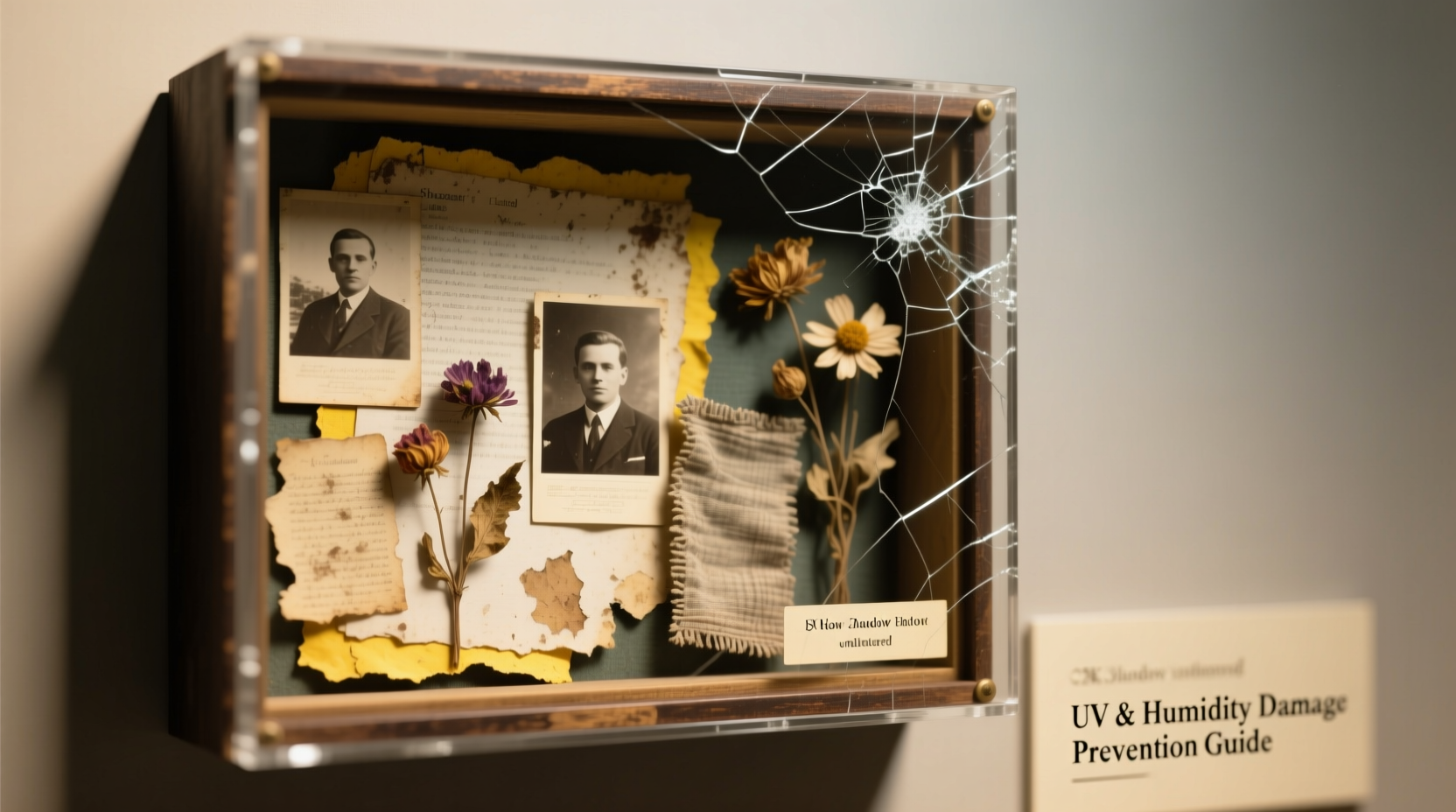 why is my shadow box fading over time preventing uv and humidity damage