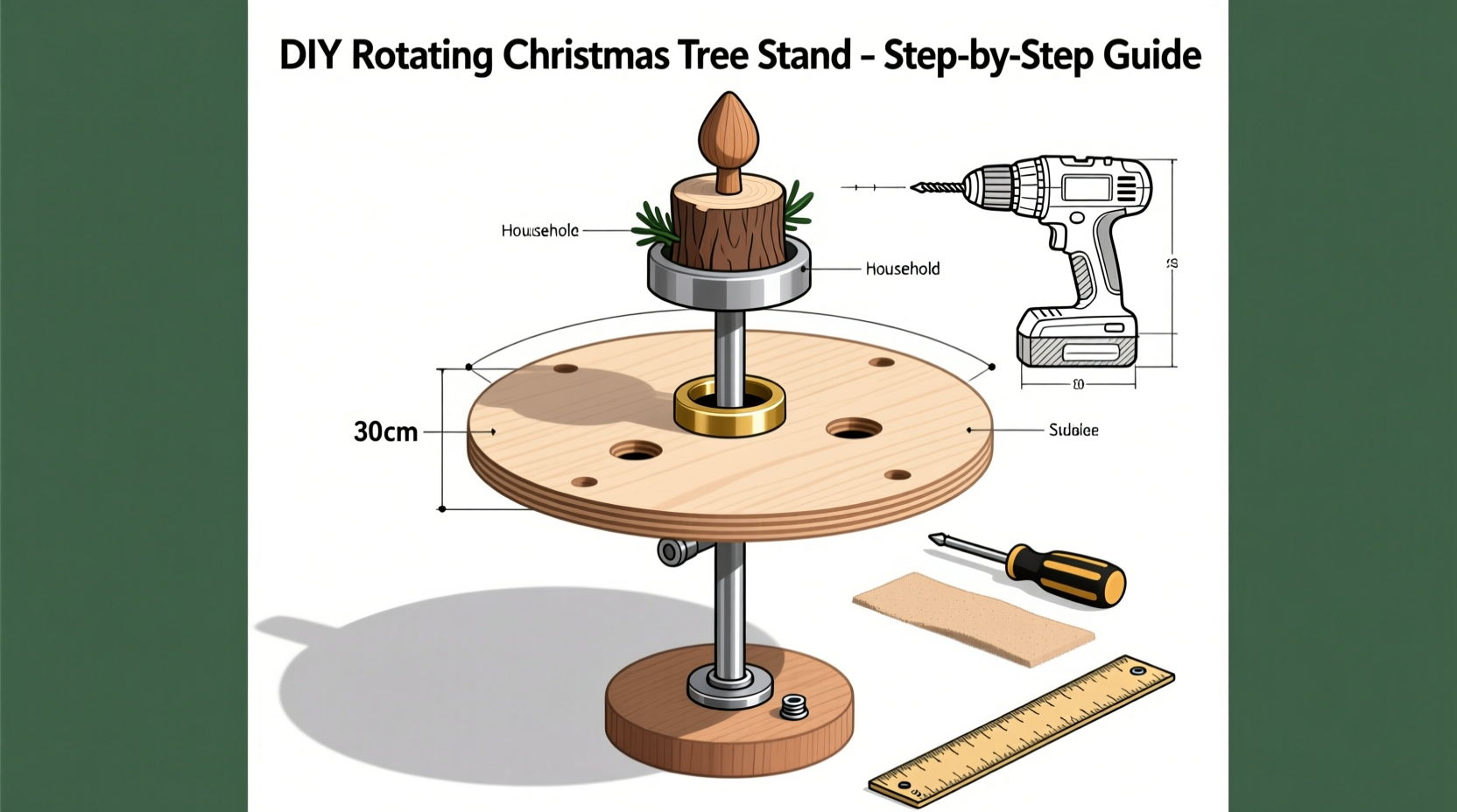how to make a rotating christmas tree stand at home with simple tools