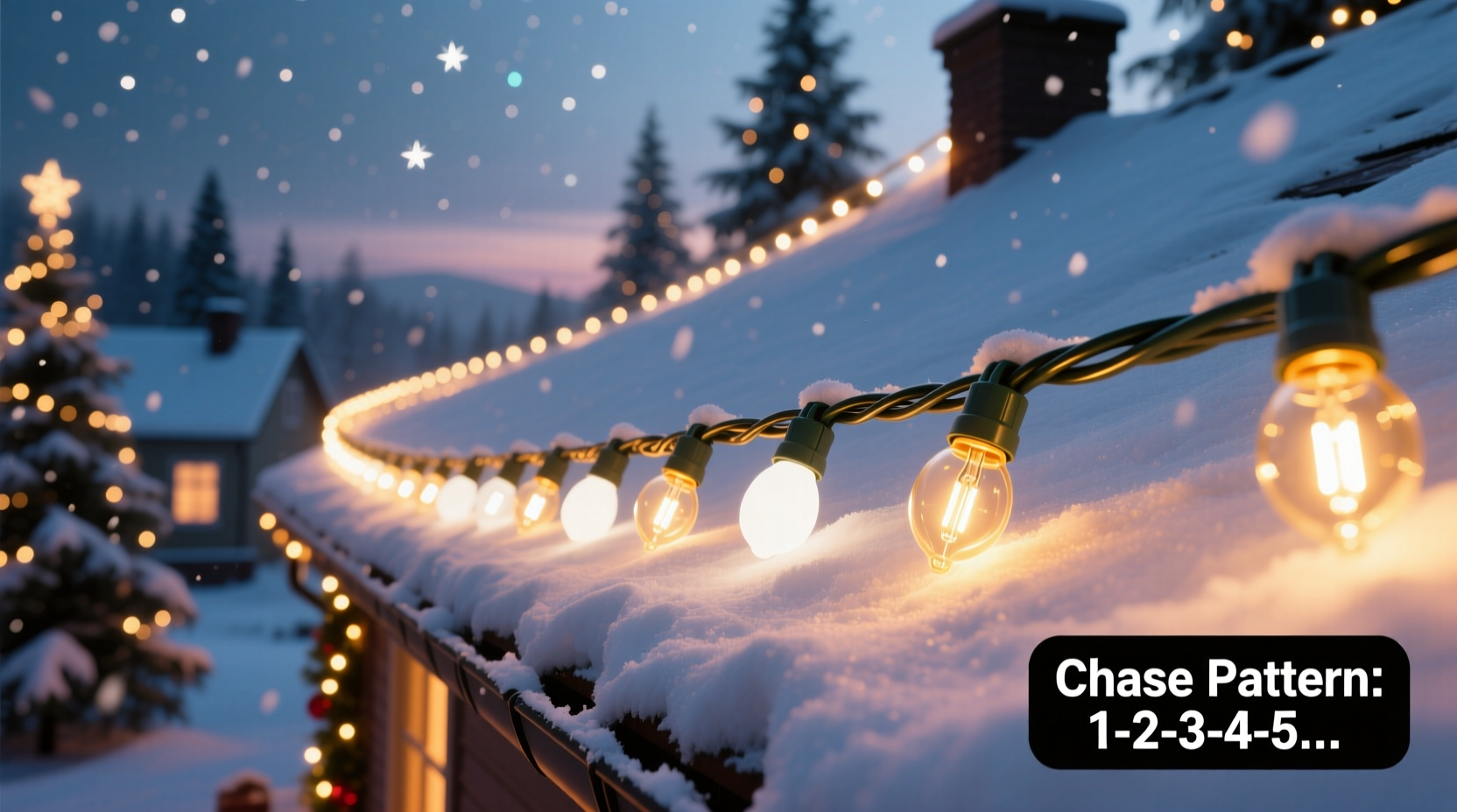 christmas light chase effect how to set up sequential blinking patterns