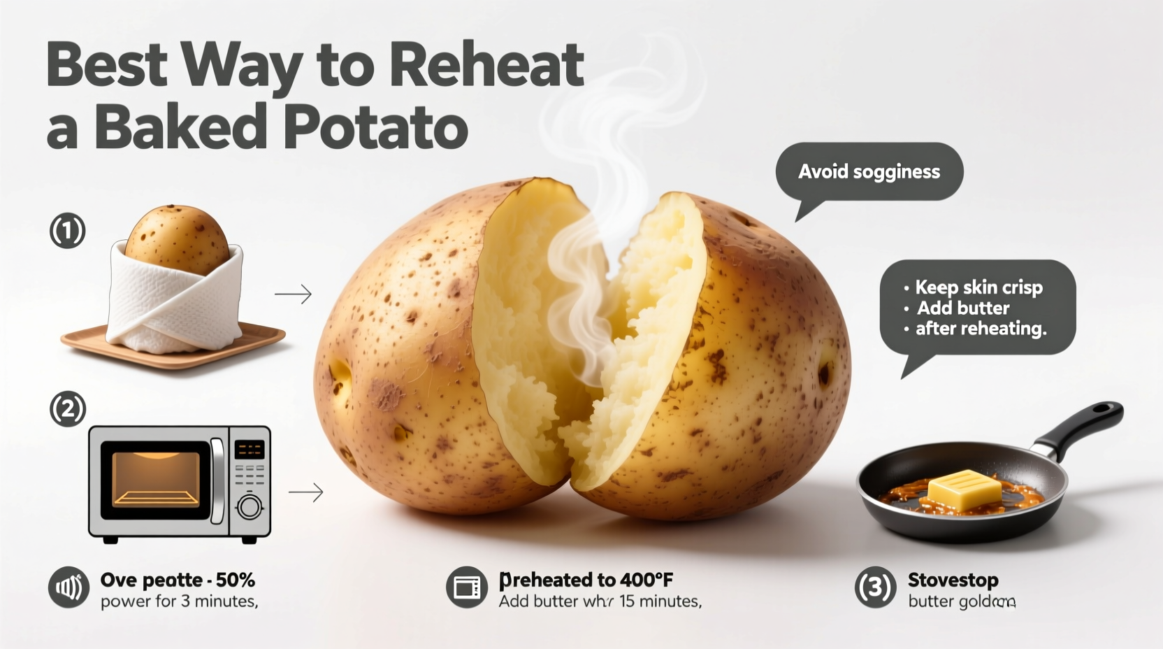 Best Way to Reheat a Baked Potato Without Drying It Out