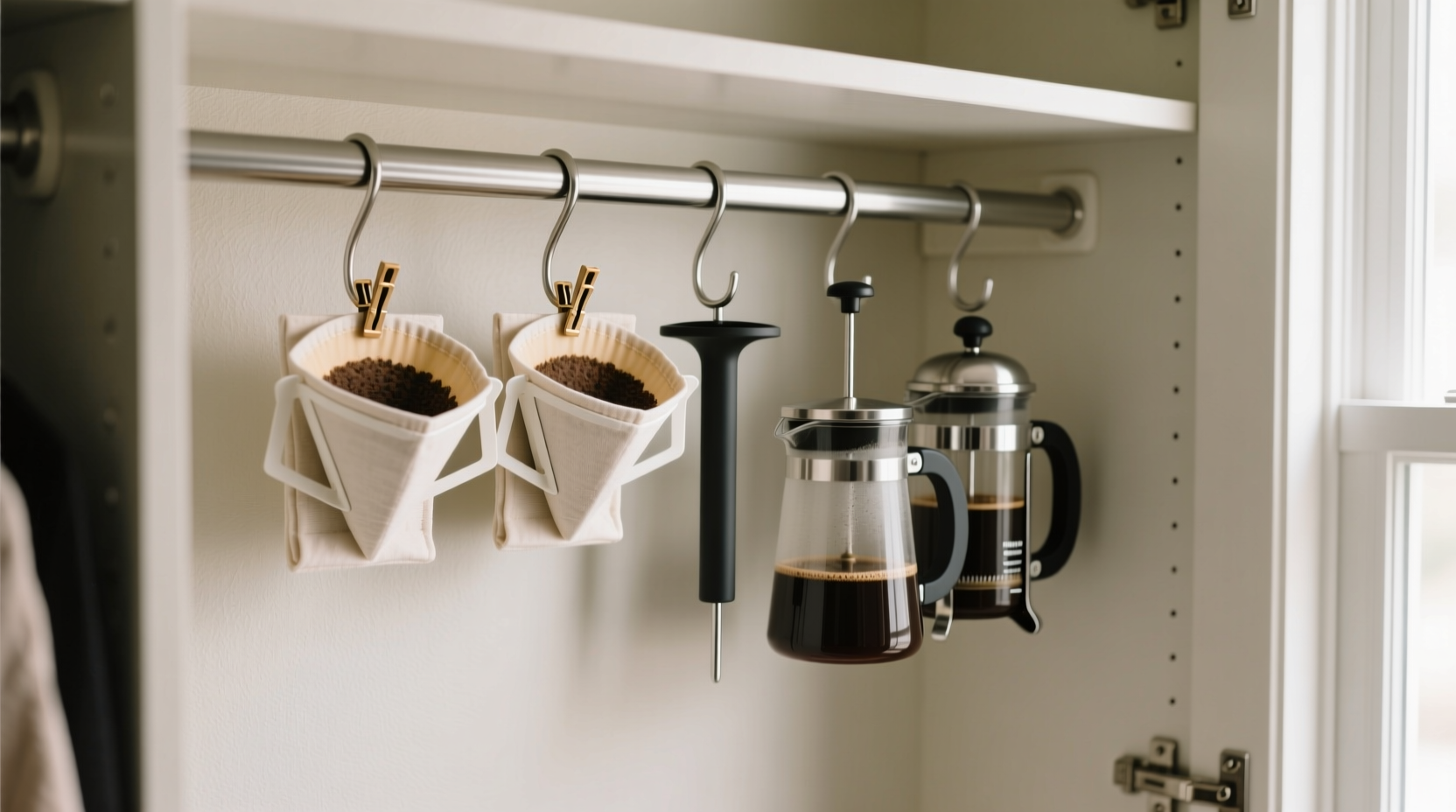 closet organization tips for coffee gear