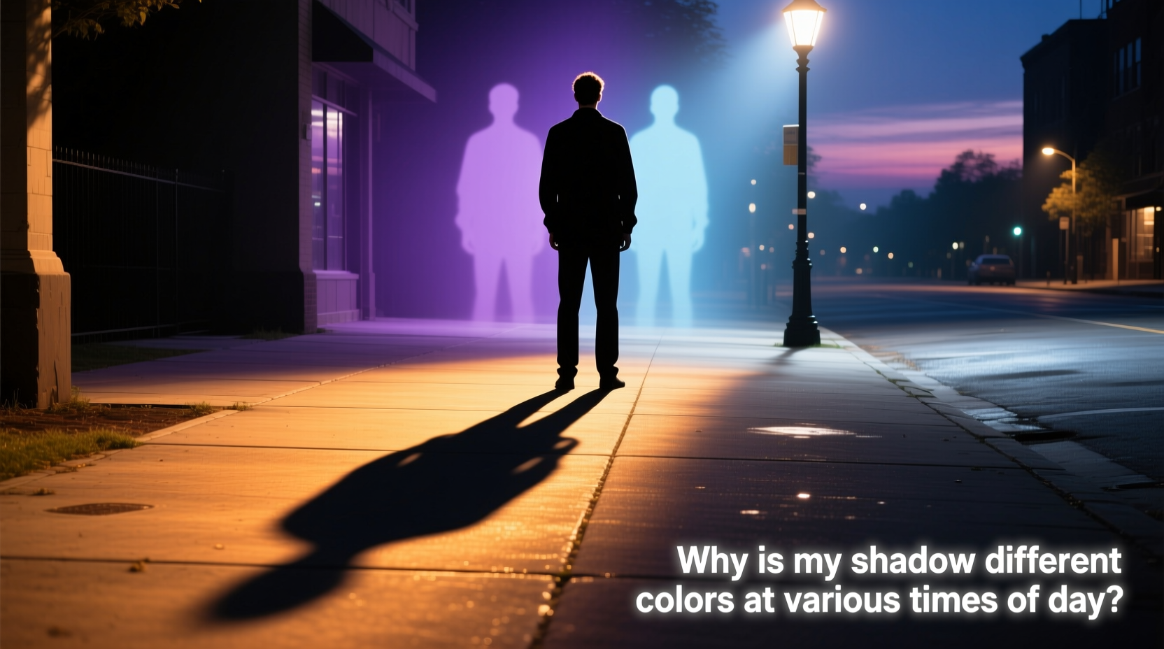 why is my shadow different colors at various times of day