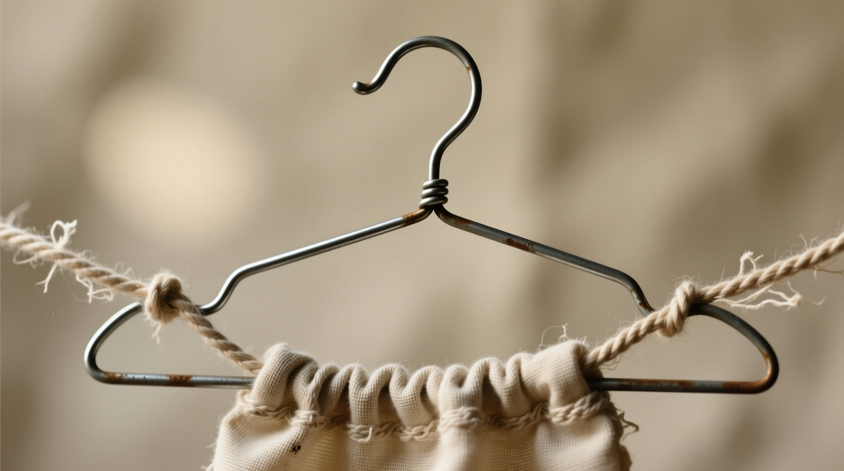 re thread a drawstring with a wire hanger
