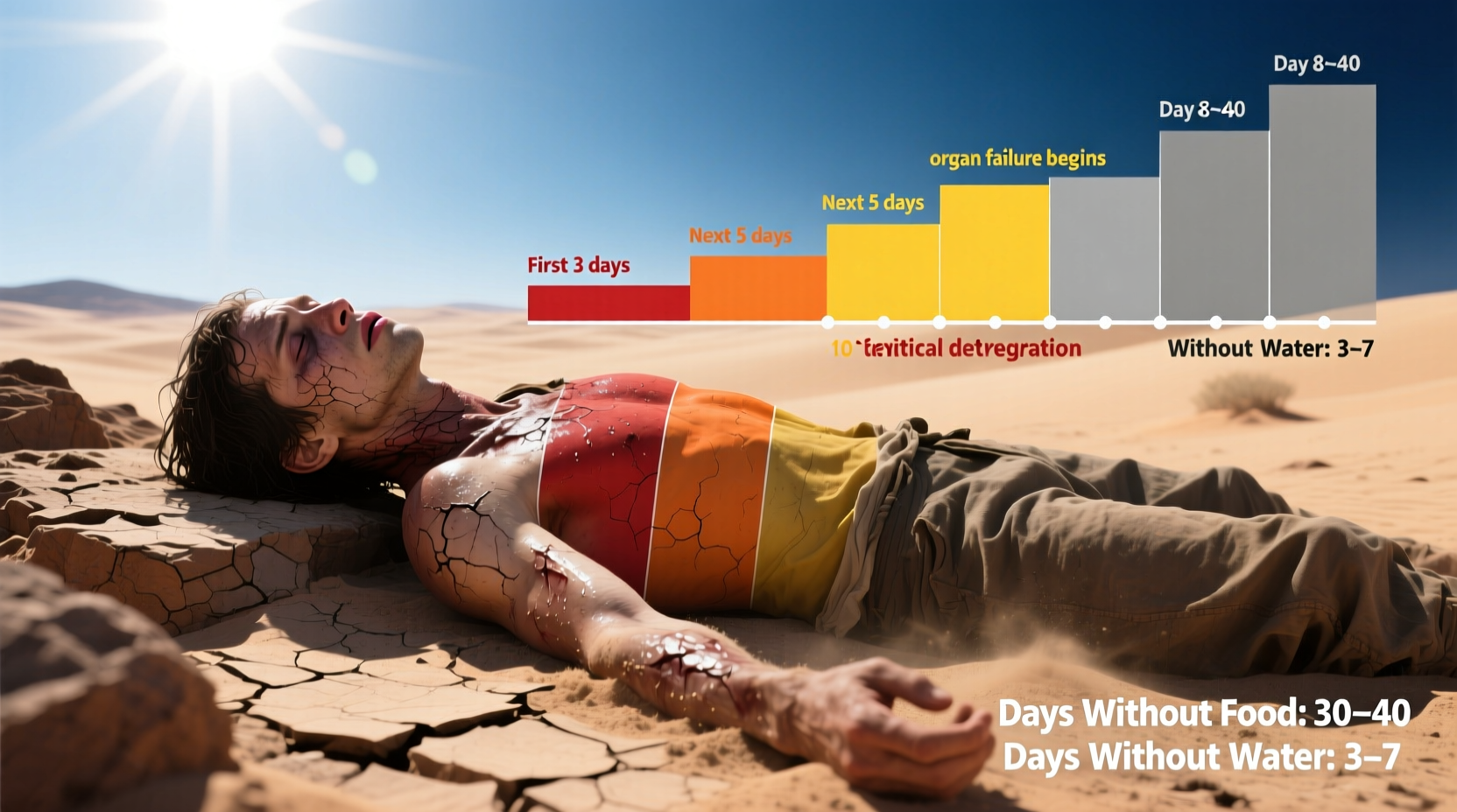 Human Survival Without Food and Water: Critical Timelines