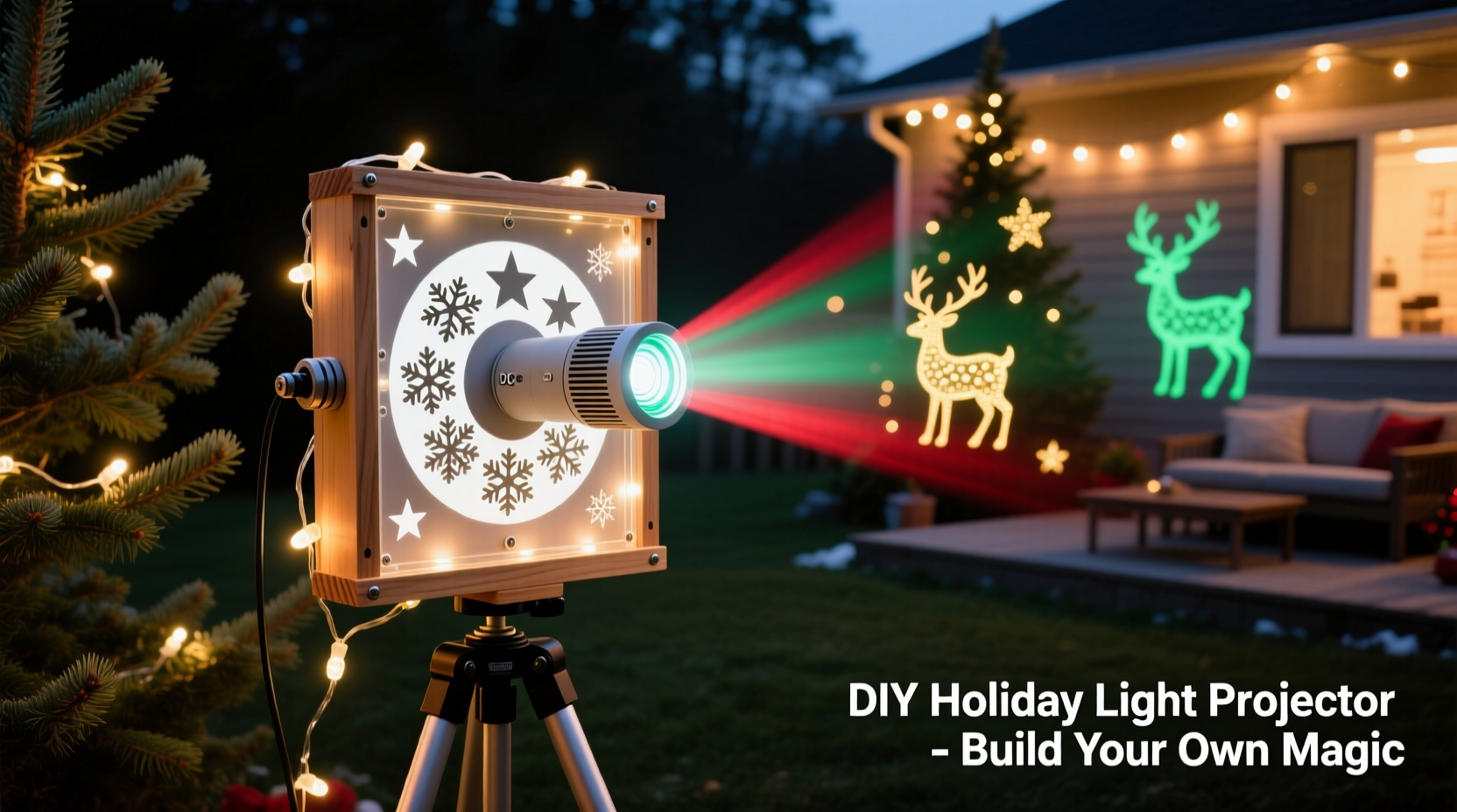 how to build a diy christmas light projector for backyard holiday shows