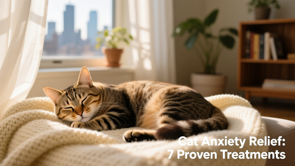 Close-up of a relaxed cat resting on a soft blanket near a sunlit window